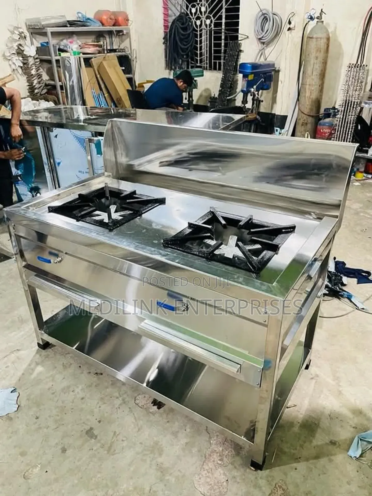 Customized Stainless Steel Commercial Kitchen Two Burner Cooker