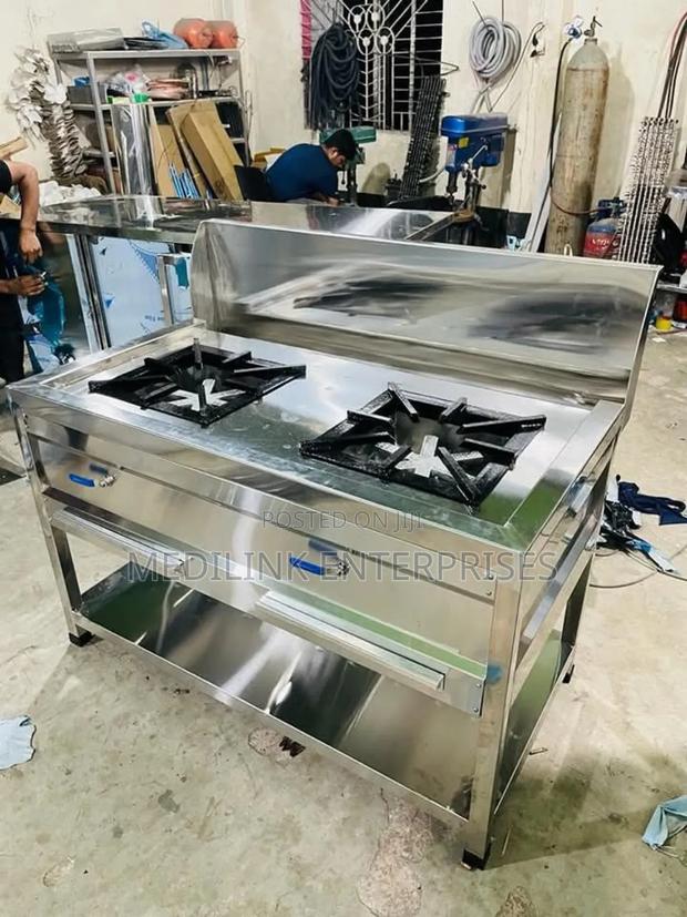 Customized Stainless Steel Commercial Kitchen Two Burner Cooker
