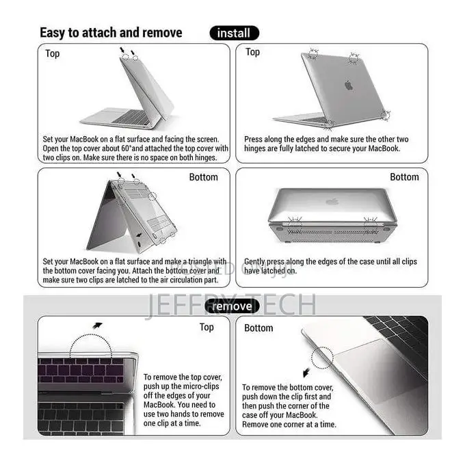 Macbook Pro 15 Inch Transparent Hard Shell Case Withe (A1990/A1707).