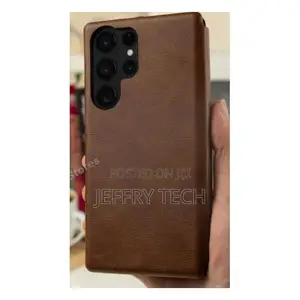 Samsung Galaxy S25 Ultra Leather Flip Case With Magnetic Closure