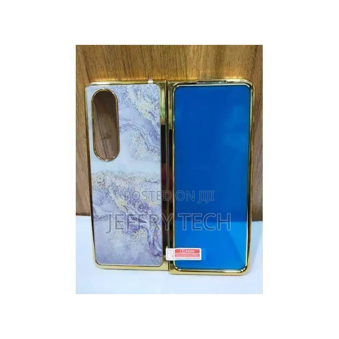 Samsung Galaxy Z Fold 4 5g Protective Marble Design Electroplated Pl