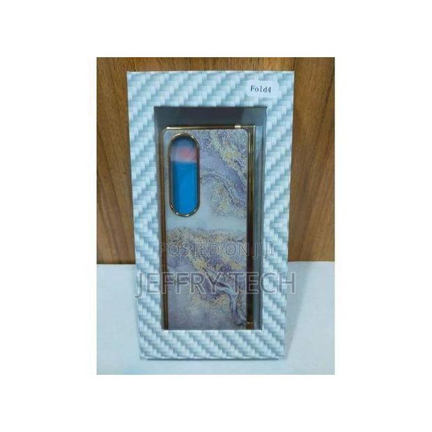 Samsung Galaxy Z Fold 4 5g Protective Marble Design Electroplated Pl - thumbnail 2
