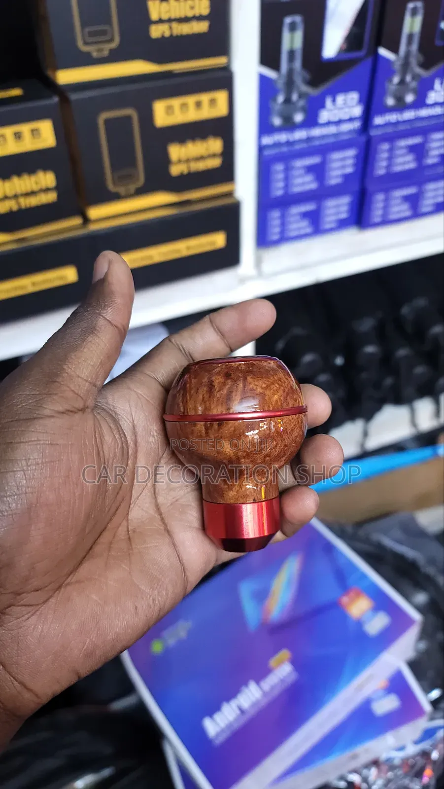 Universal 5 Speed Car Aluminum Wooden Style Gear Shift