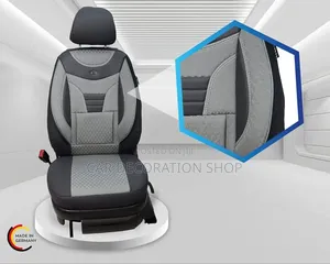 Grey Breathable Premium Cloth Front-Rear Seat Cushions Set