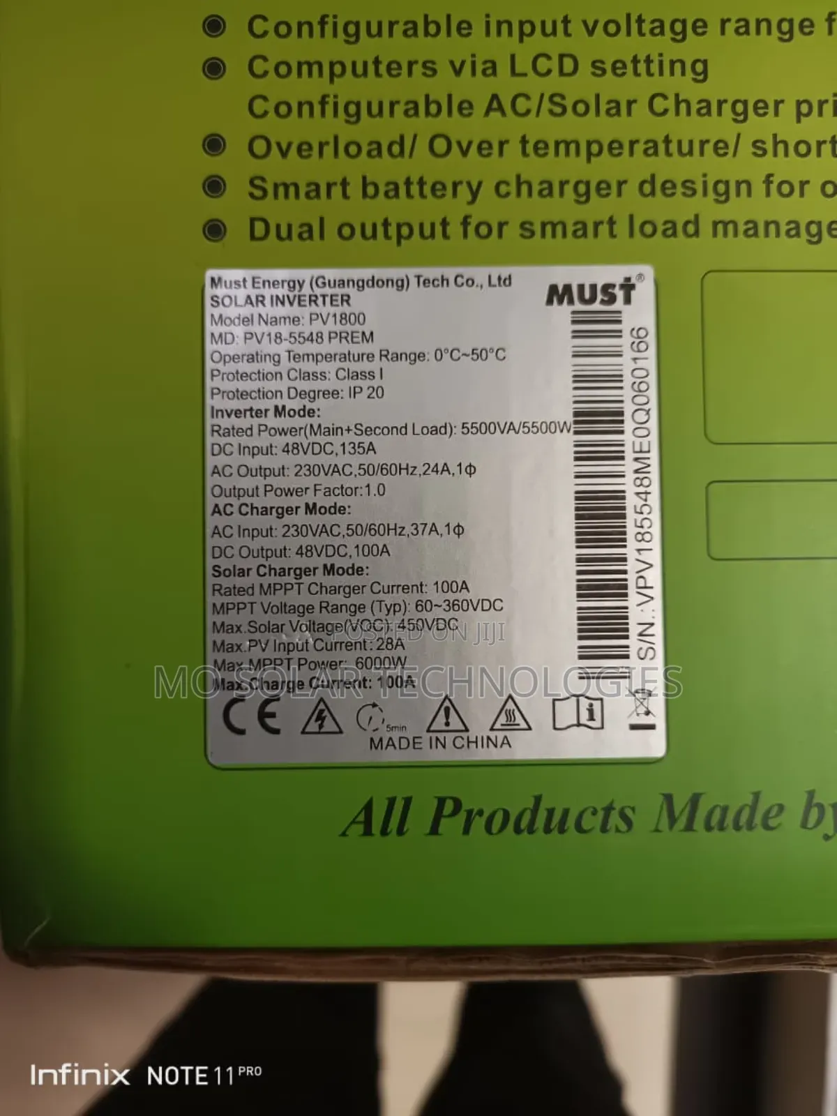 5.5kw 48v Solar Must Hybrid Inverter