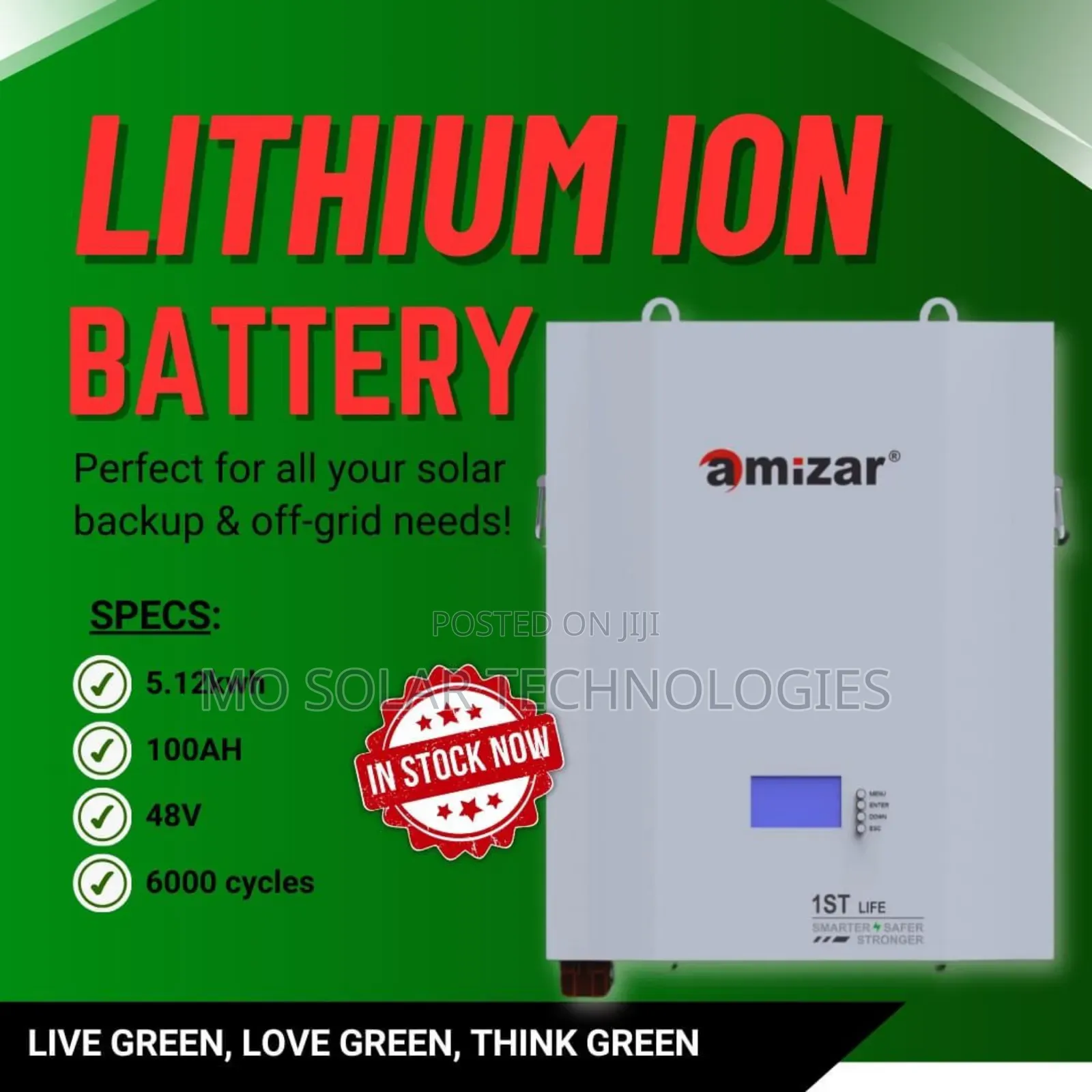 51.2v 100ah 5.12kwh Solar Amizar Lifepo4 Lithium Battery