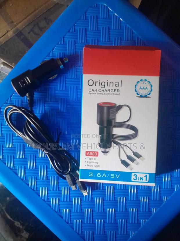 3 in 1 Original Car Fast Charger Lighting,Micro Usb Type C 3.6a/5v