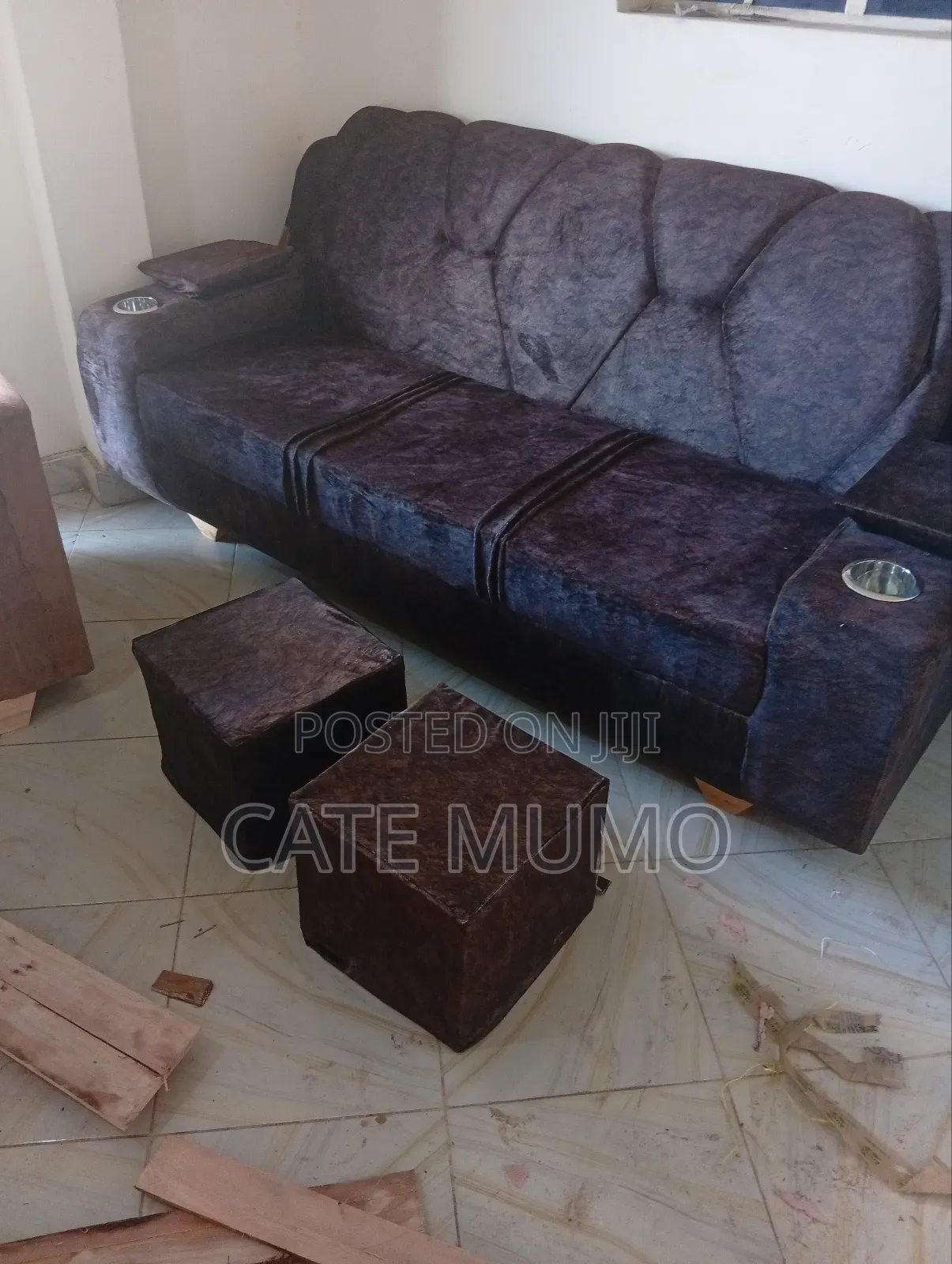 Three Seater Sofa With Footrest