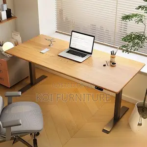 Office Desk; 1.8m Organic Wooden Top Adjustable Home Office Table