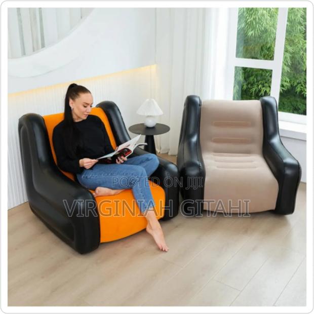 *Inflatable Modern 1 Seater Sofa With Armrests Free Pump - main view