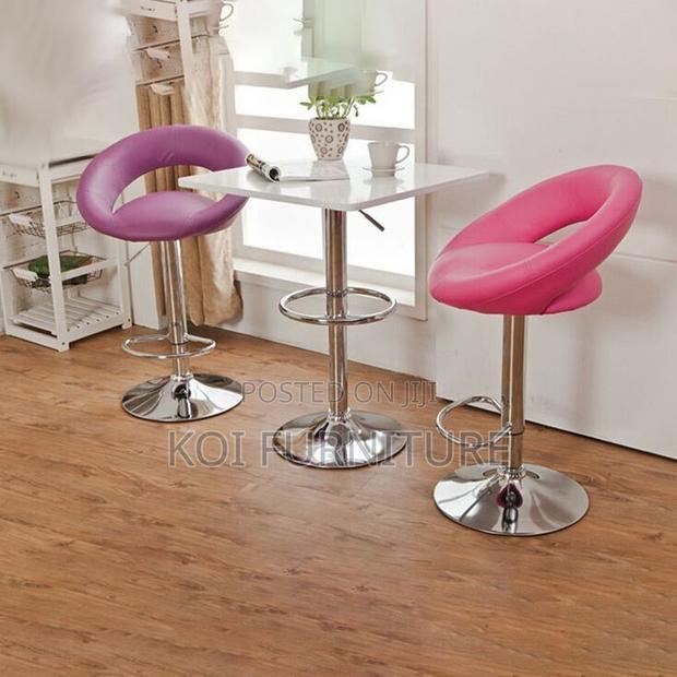 Barstools; Leather Swivel Height Adjustable Comfort Barstools - thumbnail 5