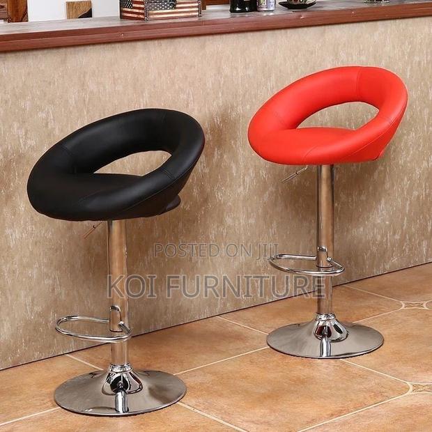 Barstools; Leather Swivel Height Adjustable Comfort Barstools - thumbnail 6