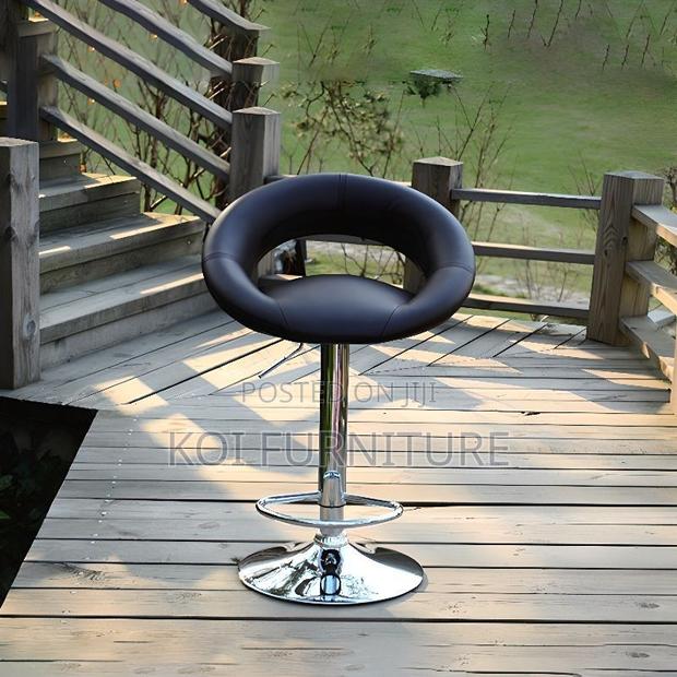 Barstools; Leather Swivel Height Adjustable Comfort Barstools - thumbnail 7