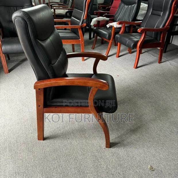Office Chairs; Comfortable Executive Visitors Desk Mahogany Seat - thumbnail 3