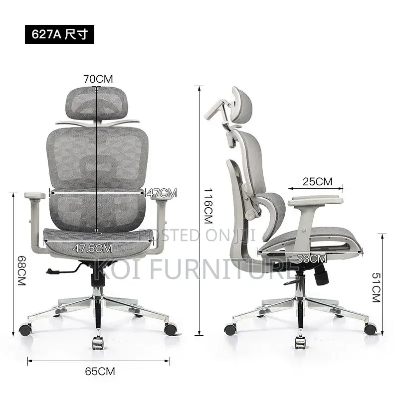 Office Chairs; Executive Orthopedic High Bacrest Seat With Footrest