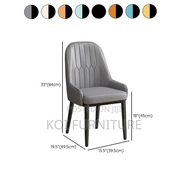 Dining Chairs; Armless Leather Home Dining Seats - thumbnail 3