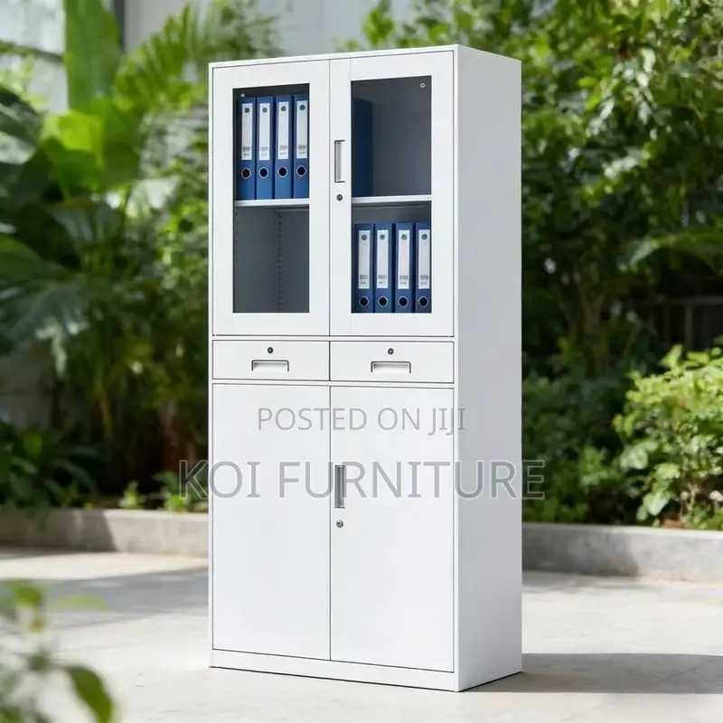 Office Cabinet; Two Doors View Glass Upper Unique Cabinet