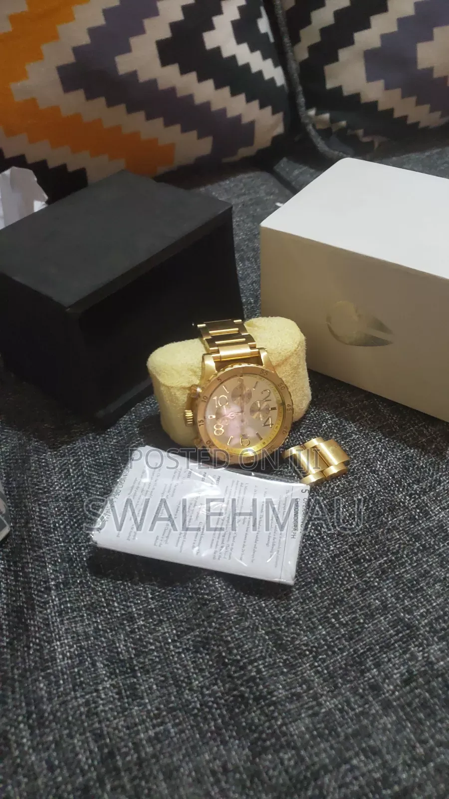 Nixon Chrono 48-20 PVD Gold Watch