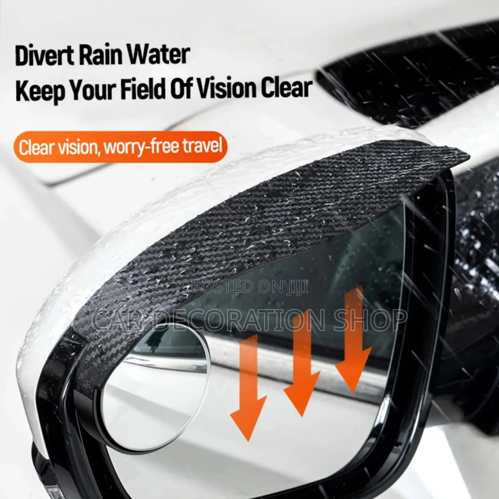 2pcs Car Rearview Mirror Rain Eyebrow Blind Spot Mirror