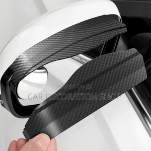 2pc Side Mirror Rain Eyebrow With Small Round Blind Spot Mirror