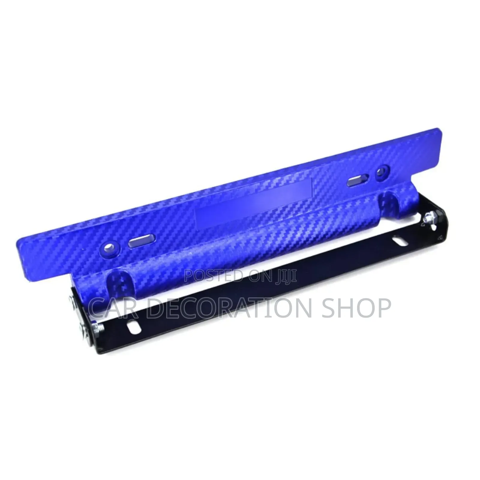 Blue Carbon Fiber Style Adjustable Number Plates Holders