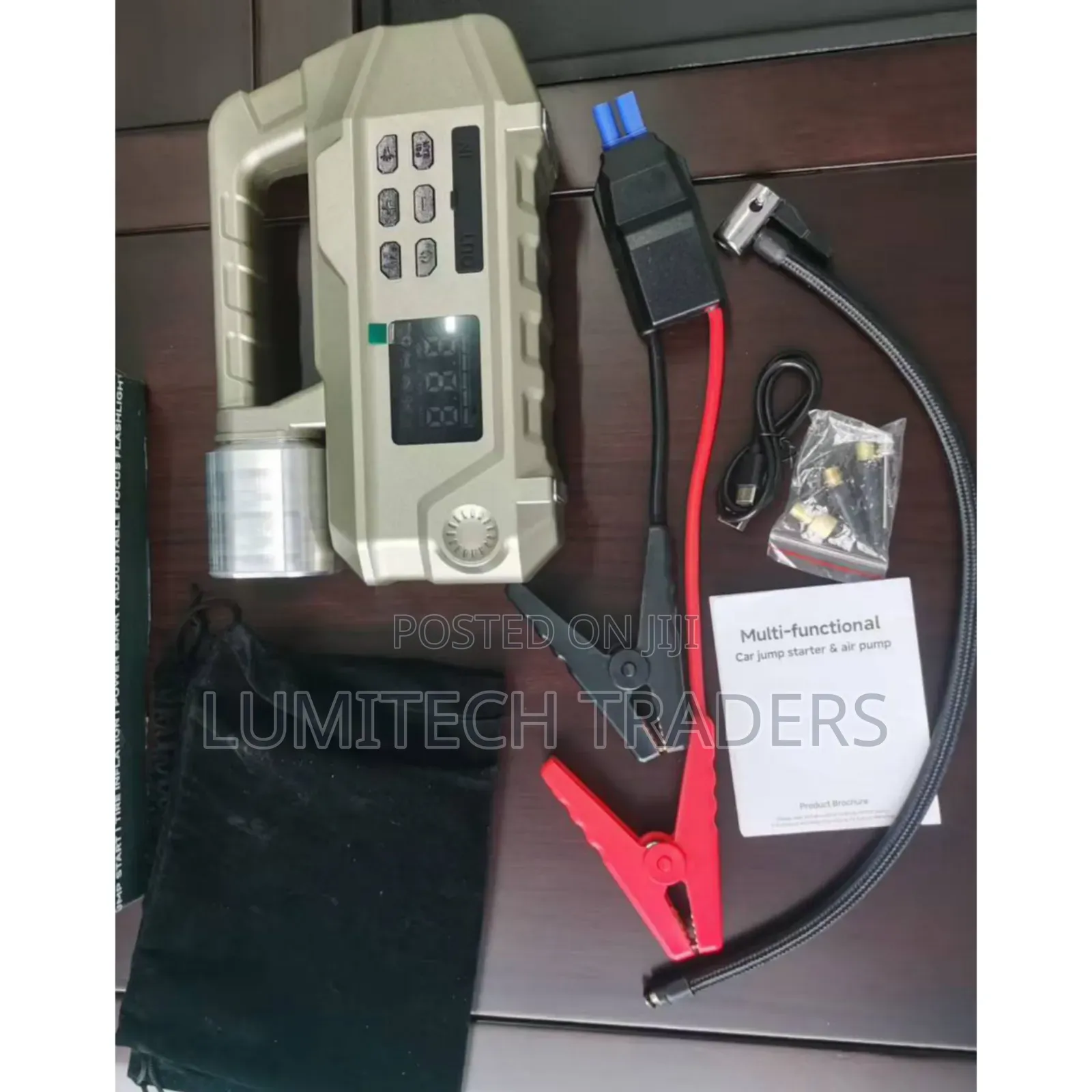 Digital Jump Starter With Compressor and Adjustable Flash Light