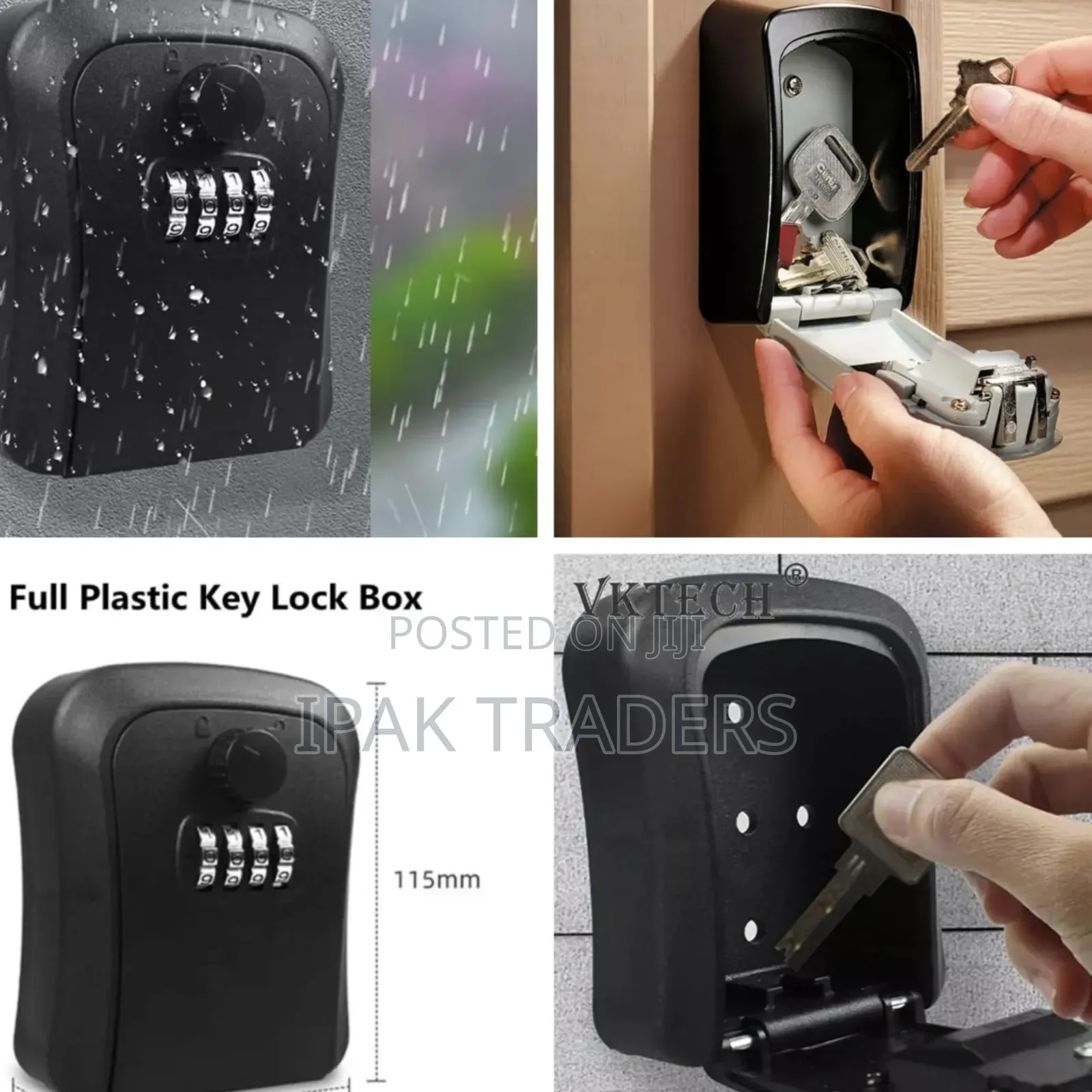 *Weatherproof Wall-mounted Key Safe Password Key Box Key Lock Box