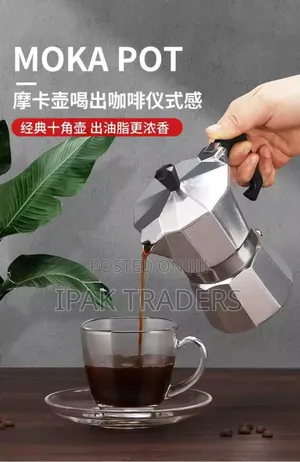 600mls Aluminum Moka Pot With Electric Burner Stove