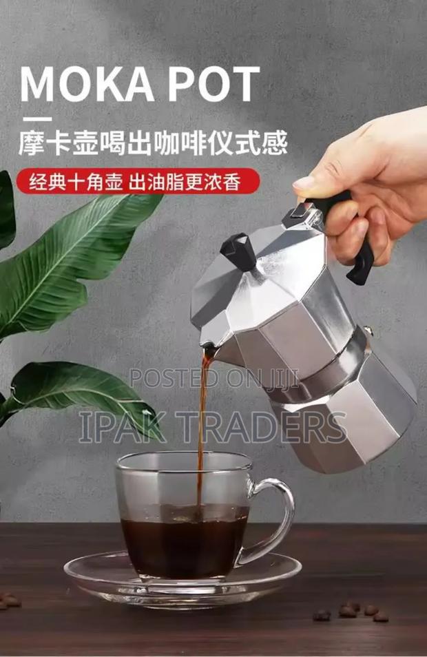 600mls Aluminum Moka Pot With Electric Burner Stove