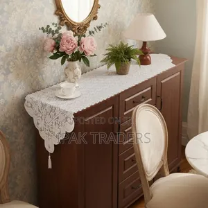 Retro French Lace Table Cloth 40cms *260cms
White Embroidered