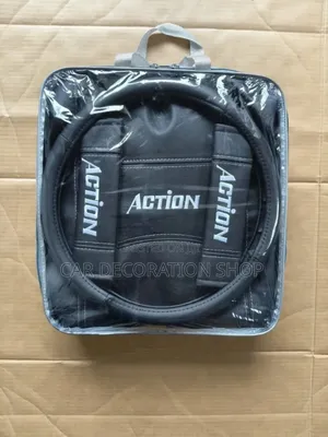 Black Action Leather Seat Cover Full Set 5 Sit Cushion Protector