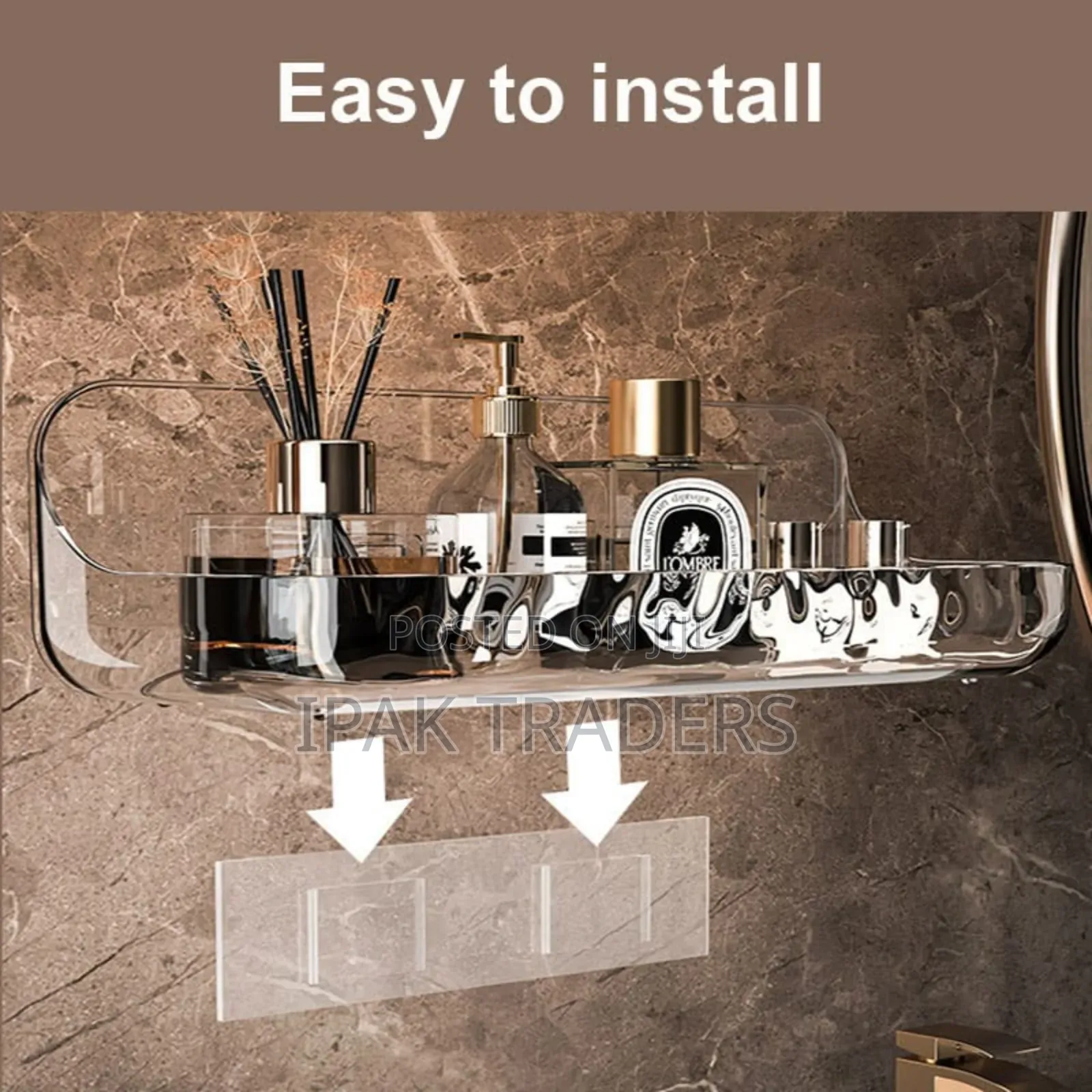 Bathroom Washstand Shelf Acryli No Drill Organizer Shower Storage Rack