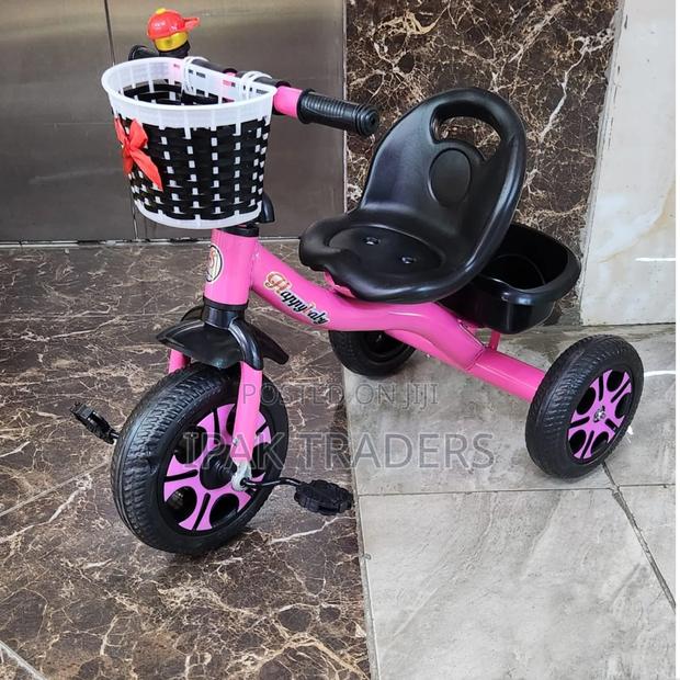 Tricycle With Basket Punk Color - main view