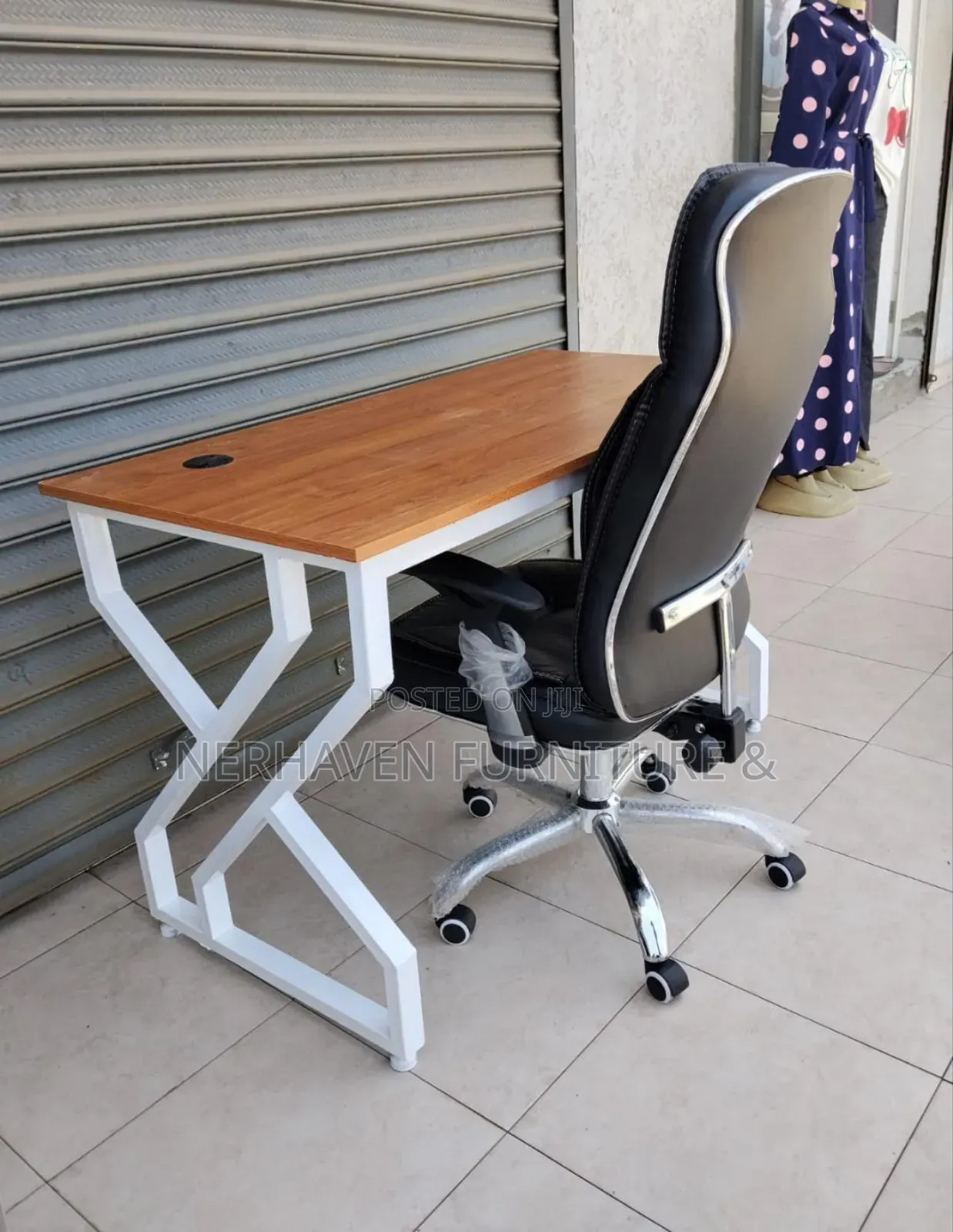 Metallic Desk With Chair – Modern Office Set