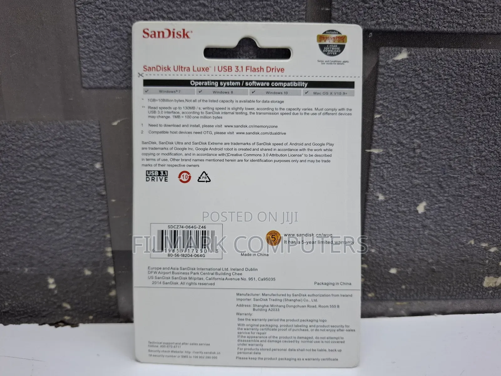 Sandisk Ultra Luxe Usb 3.1 Flash Drive – 64gb