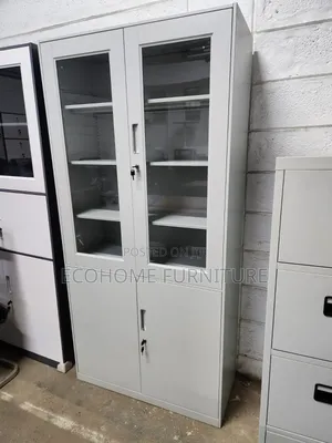 Half Glass Office Filling Cabinet Steel