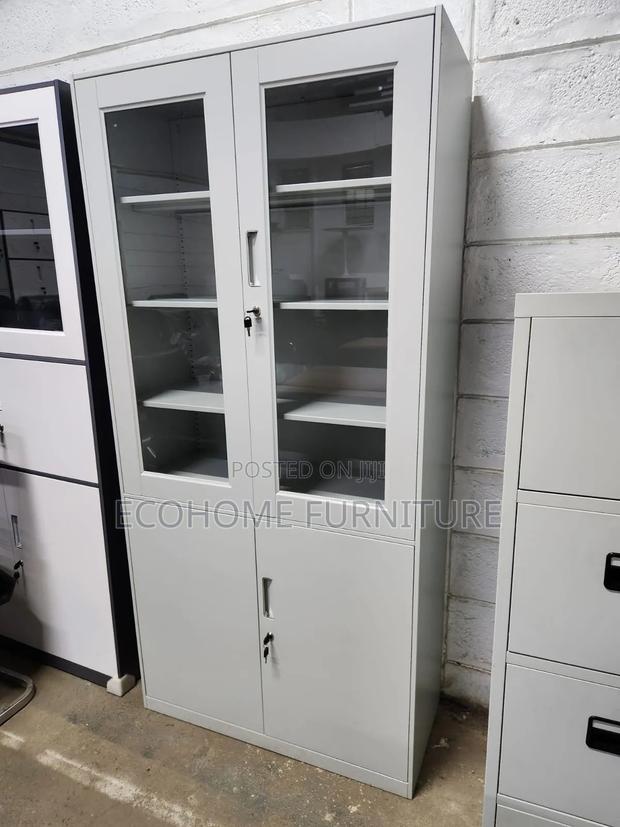 Half Glass Office Filling Cabinet Steel