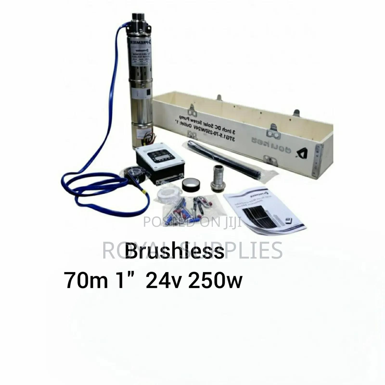 Brushless 70m Solar Submersible Water Pump With Inverter