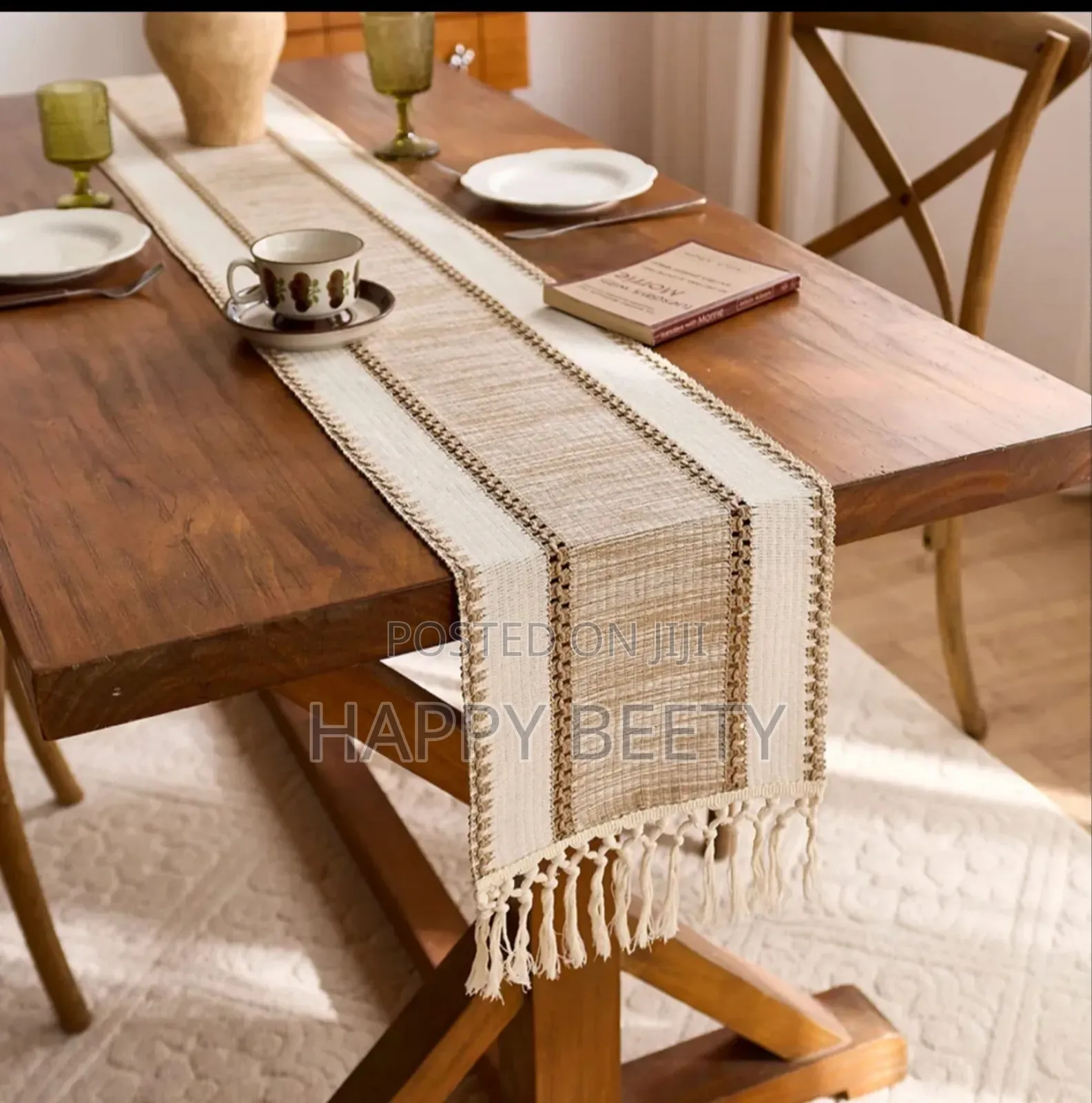 Elegant Style Cotton Decoration Table Runner Set