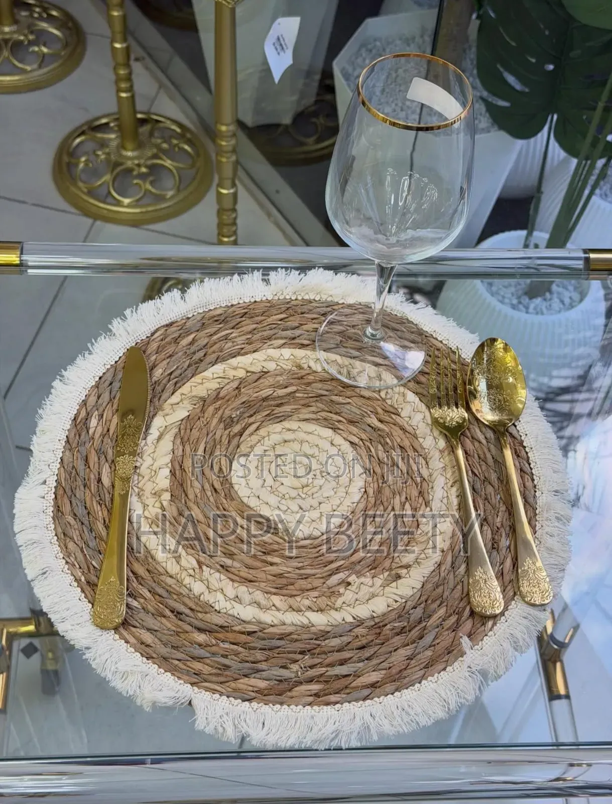 Modern Woven Round Rattan Placemats