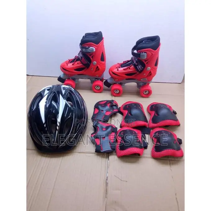 Kids Quad/Trainer Skates Shoes Adjustable Full Set Size 30-34