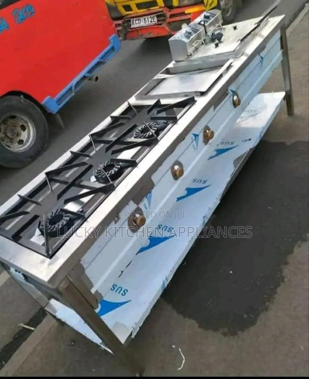 Combined Unit Griddle, Imported Chips Fryer Three Burner.