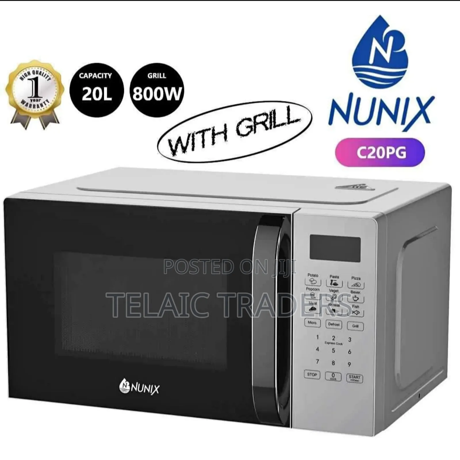 New Model 20 Litres Nunix Digital Microwave With Grill Model :C20pg