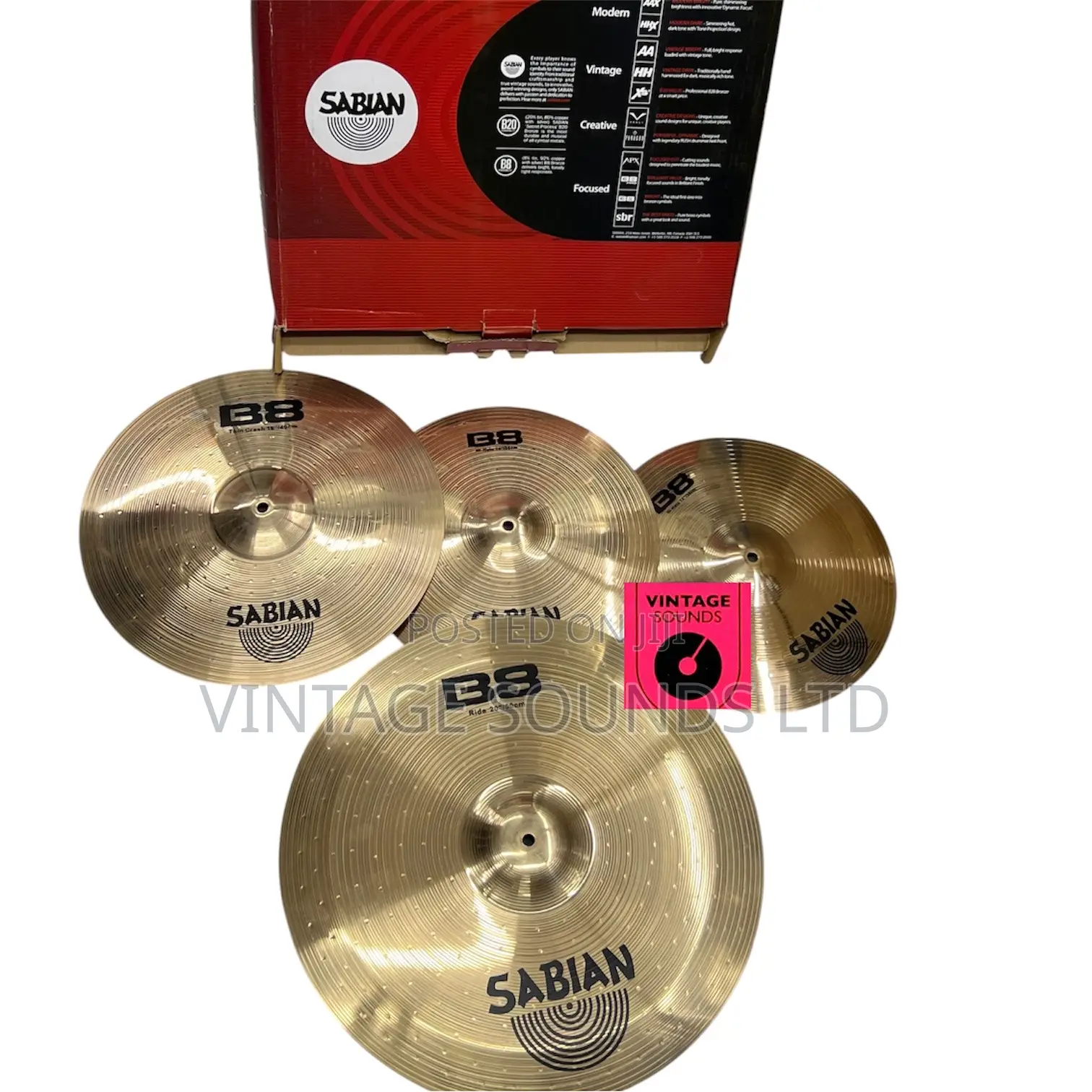 Sabian B8 4-Piece Drumset Cymbals Bundle.