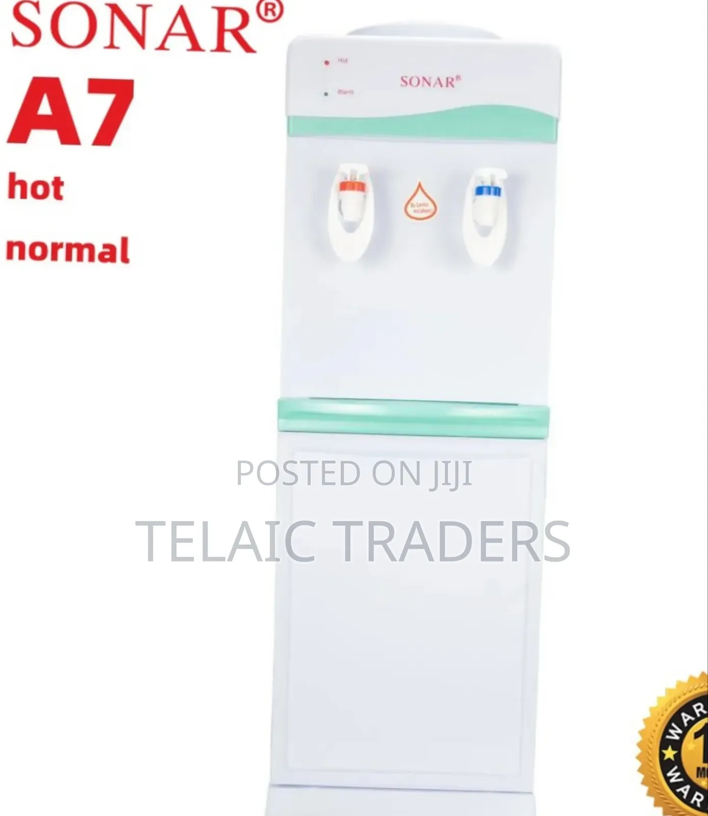 White Sonar A7 Hot and Normal Free Standing Water Dispenser
