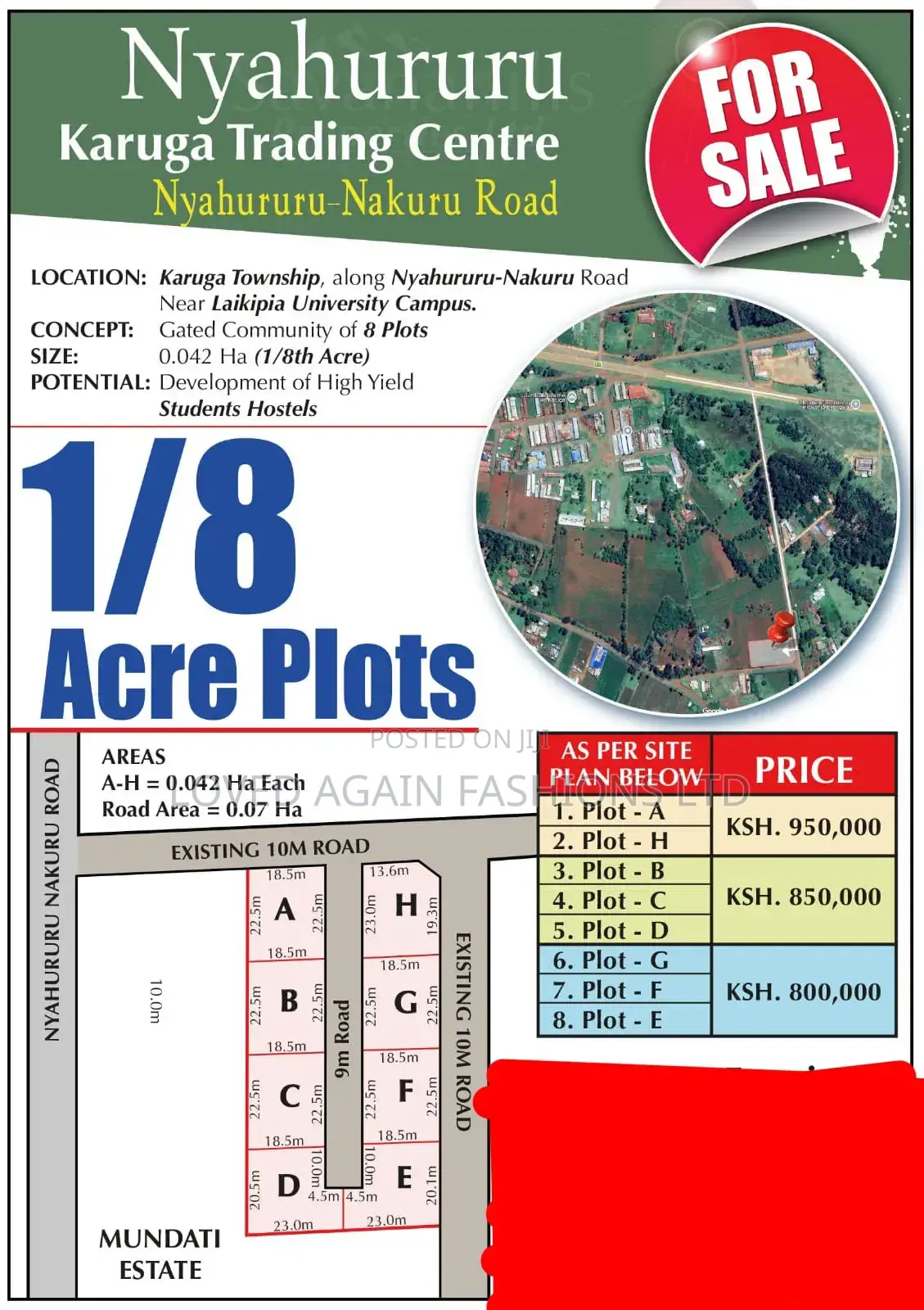 8 Plots Each (50×100ft) Subdivided In A Gated Community Design.