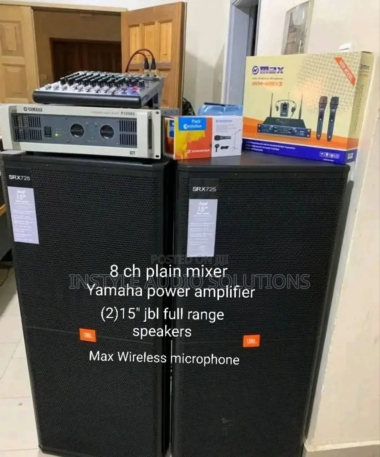 8 Channels Powered Mixer-Yamaha Powered Amplifier -(2)Double Speakers