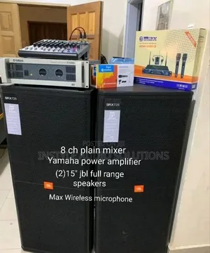 8 Channels Powered Mixer-Yamaha Powered Amplifier -(2)Double Speakers