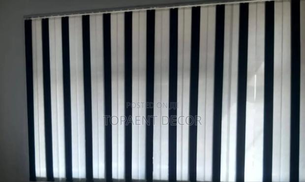 White and Blue Rationed Mixture , Vertical Office Window Blinds