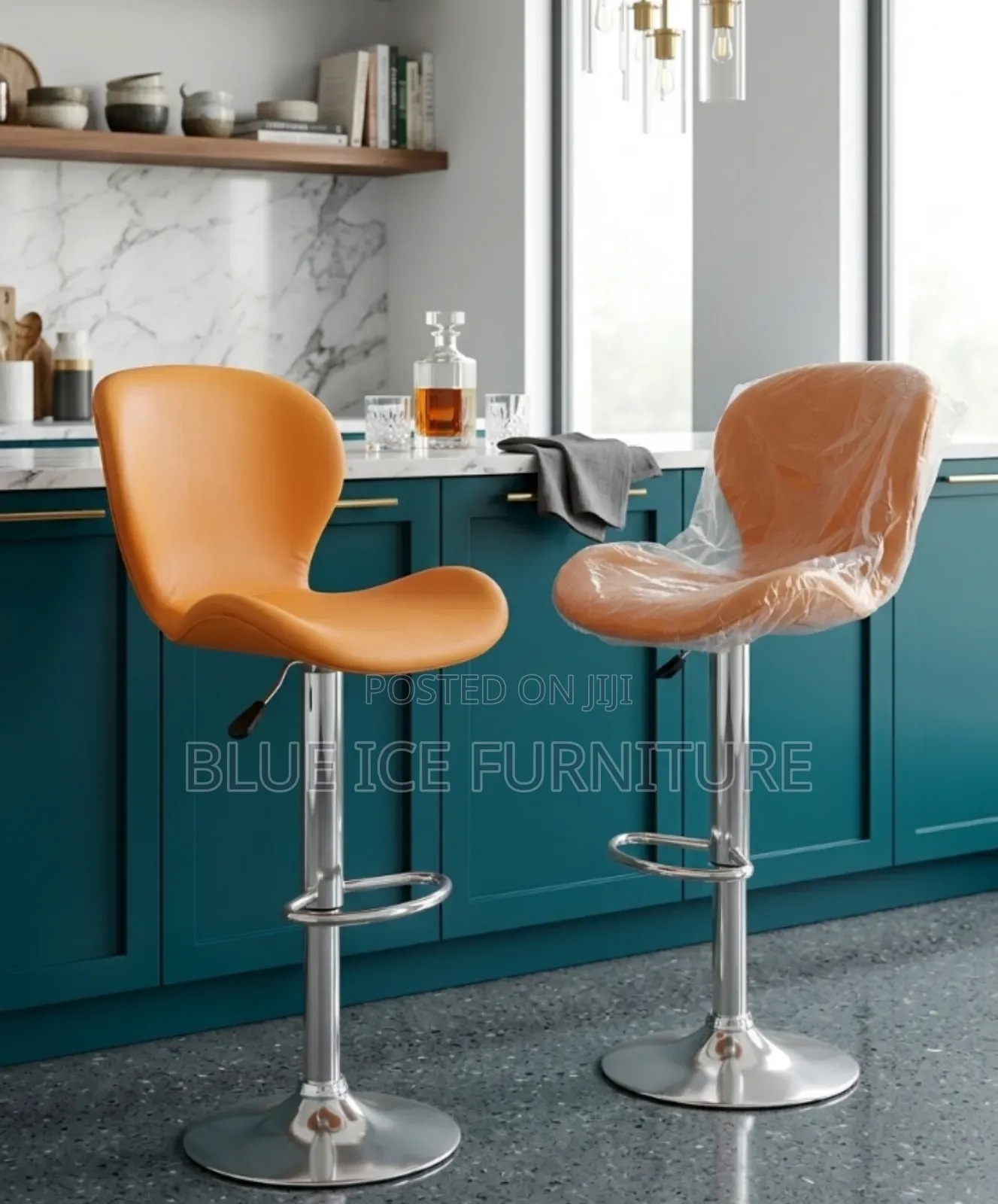 Kitchen Adjustable Stool With Fabric Material